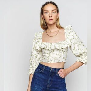 Reformation Edgewater Linen Blouse